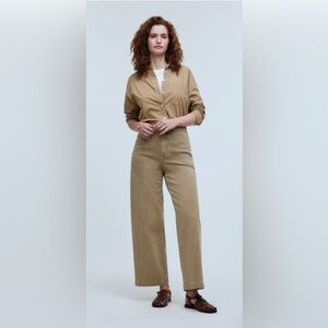 Madewell Emmett Wide Leg Crop Chinos in Tan